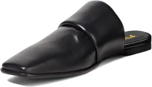 FYS Women Square Toe Flat Mules Slip on Wide Band Slippers Backless Indoor Outdoor Casual Sandal Shoes Size 4-16 US