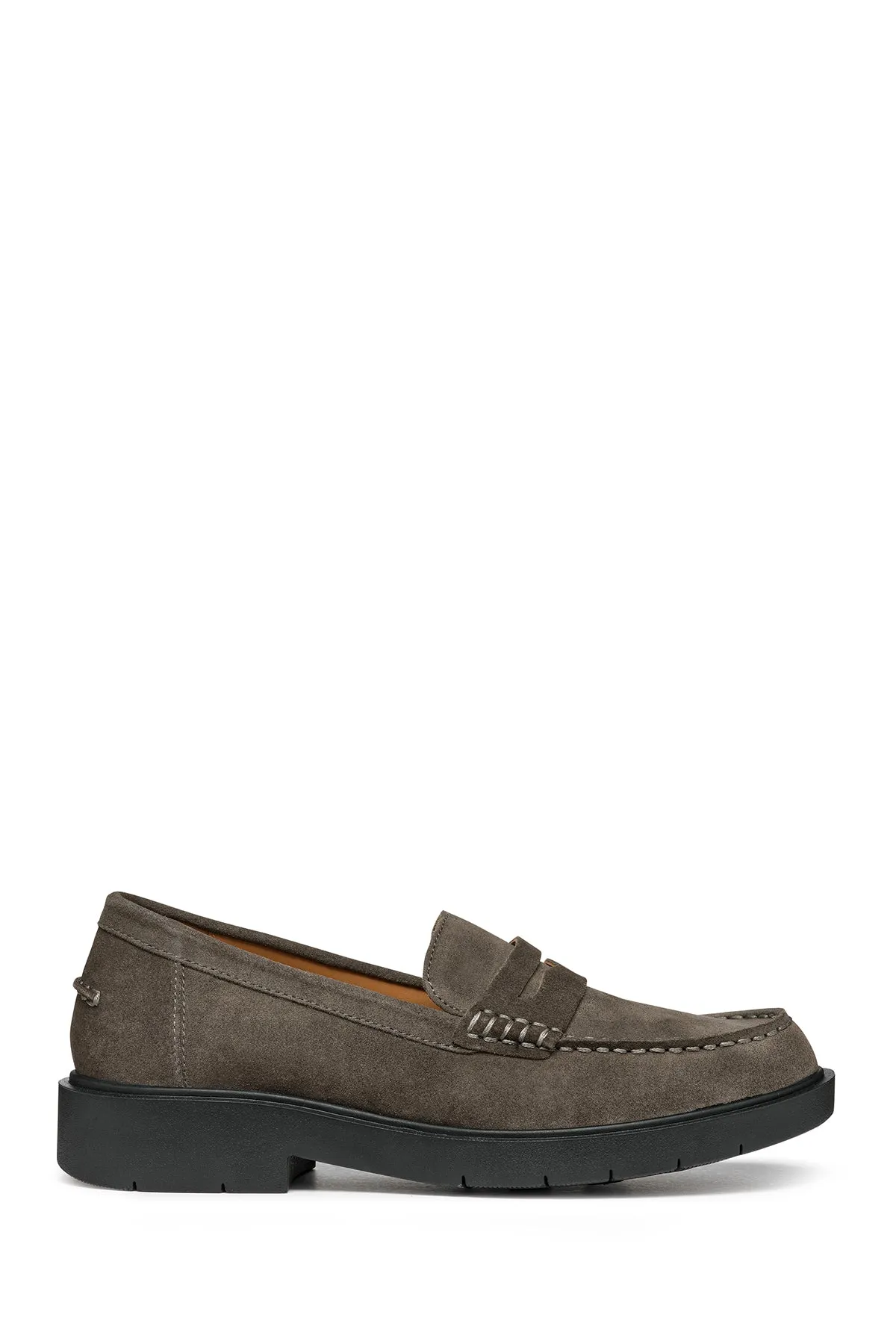 Geox Kadın Gri Spherica Ec1 Süet Deri Maskülen Loafer