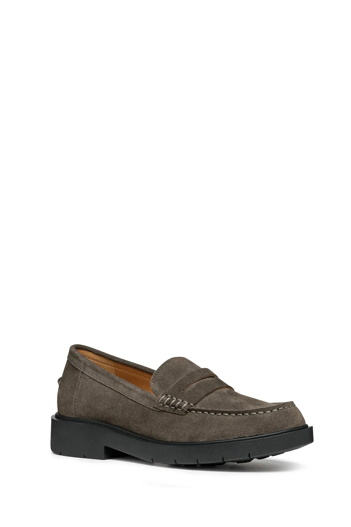 Geox Kadın Gri Spherica Ec1 Süet Deri Maskülen Loafer