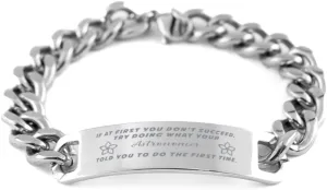 GIFTVILLE & SURPRISE Astronomer Bracelet, If at first you don't succeed, try doing what your athletic trainer told you to do the first time., Cuban Link Chain Necklace, Astronomer Gifts