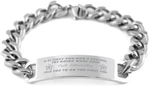 GIFTVILLE & SURPRISE Cost Estimator Bracelet, If at first you don't succeed, try doing what your athletic trainer told you to do the first time., Cuban Link Chain Necklace, Cost Estimator Gifts