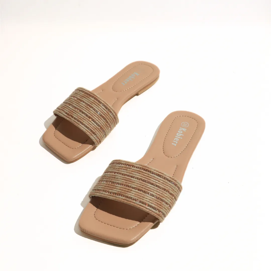 Girls Khaki Slip On Sandal