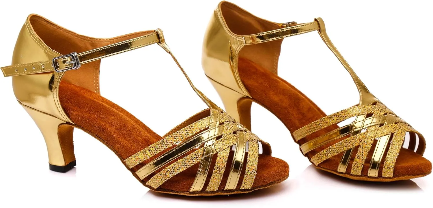 Girls Womens Latin Salsa Dance Shoes Glitter Comfortable Wedding Evening Sandals