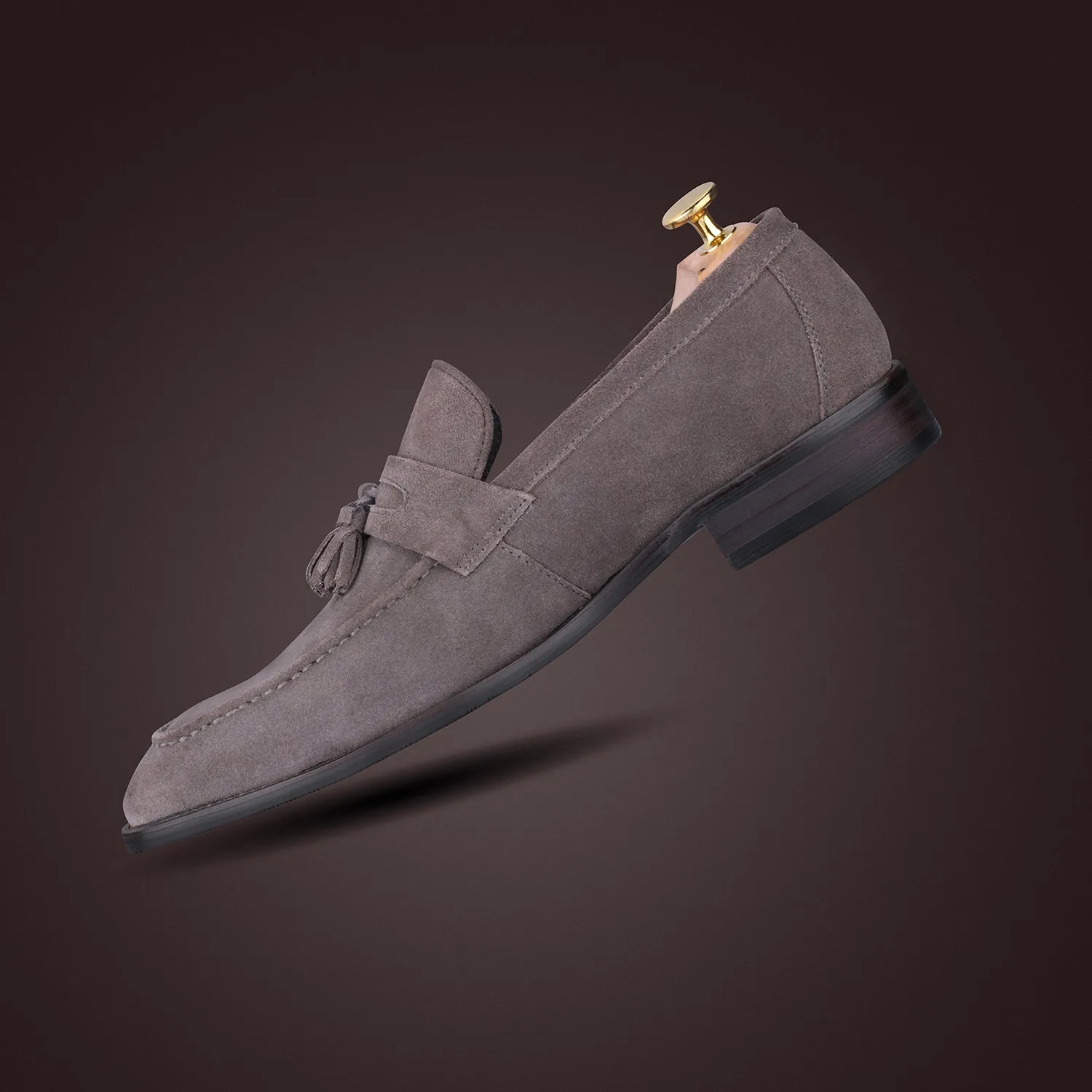 Gray Suede loafers
