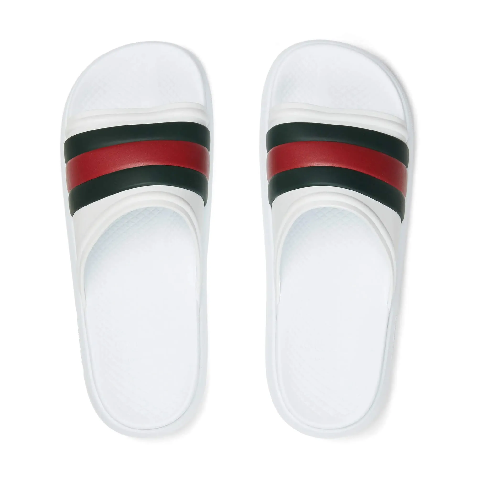 Gucci Web Rubber Slide Sandals
