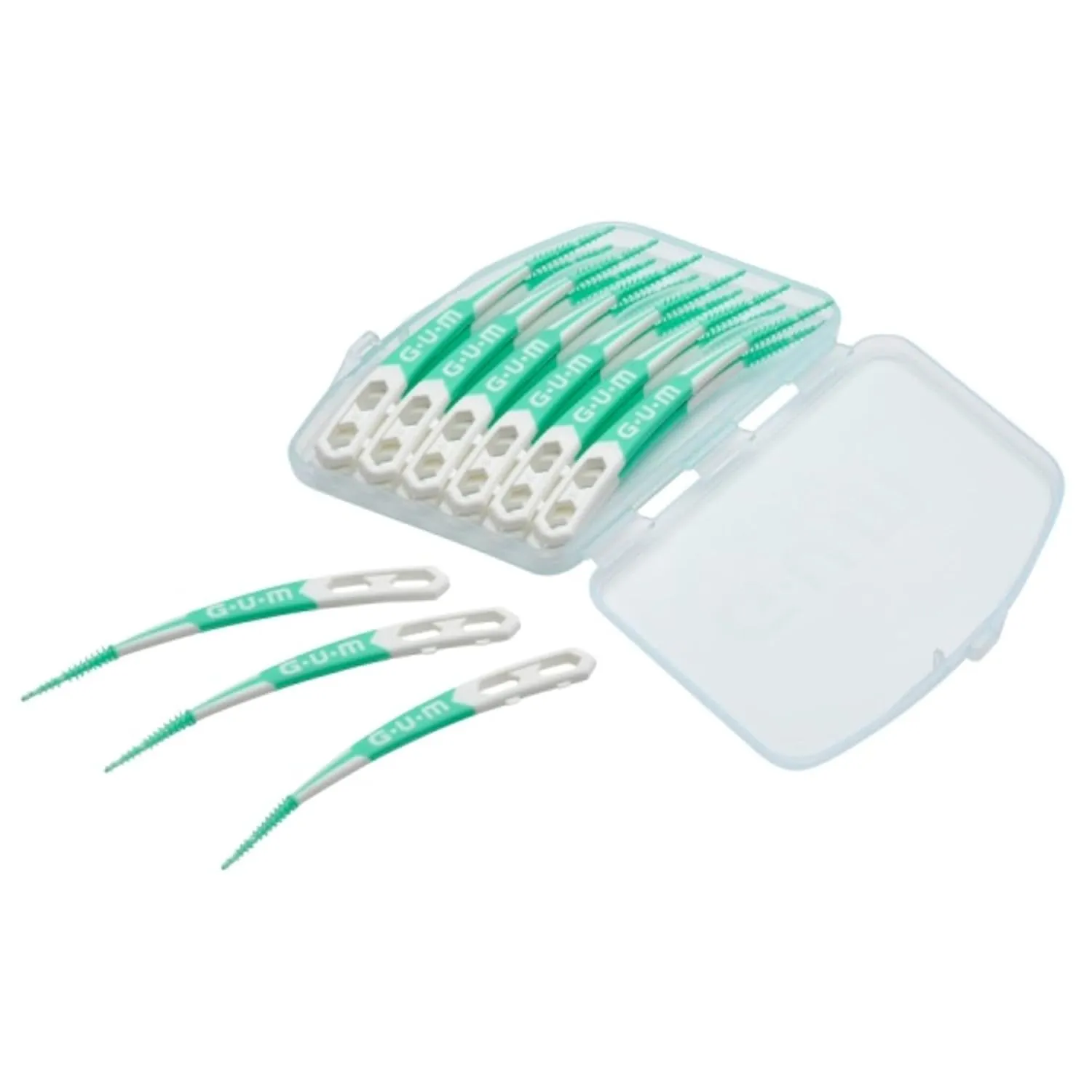 GUM Soft-Picks Advanced, Easy to Use Dental Picks for Teeth Cleaning and Gum Health, Disposable Interdental Brushes with Convenient Carry Case, Dentist Recommended Dental Picks, 90ct (4pk)