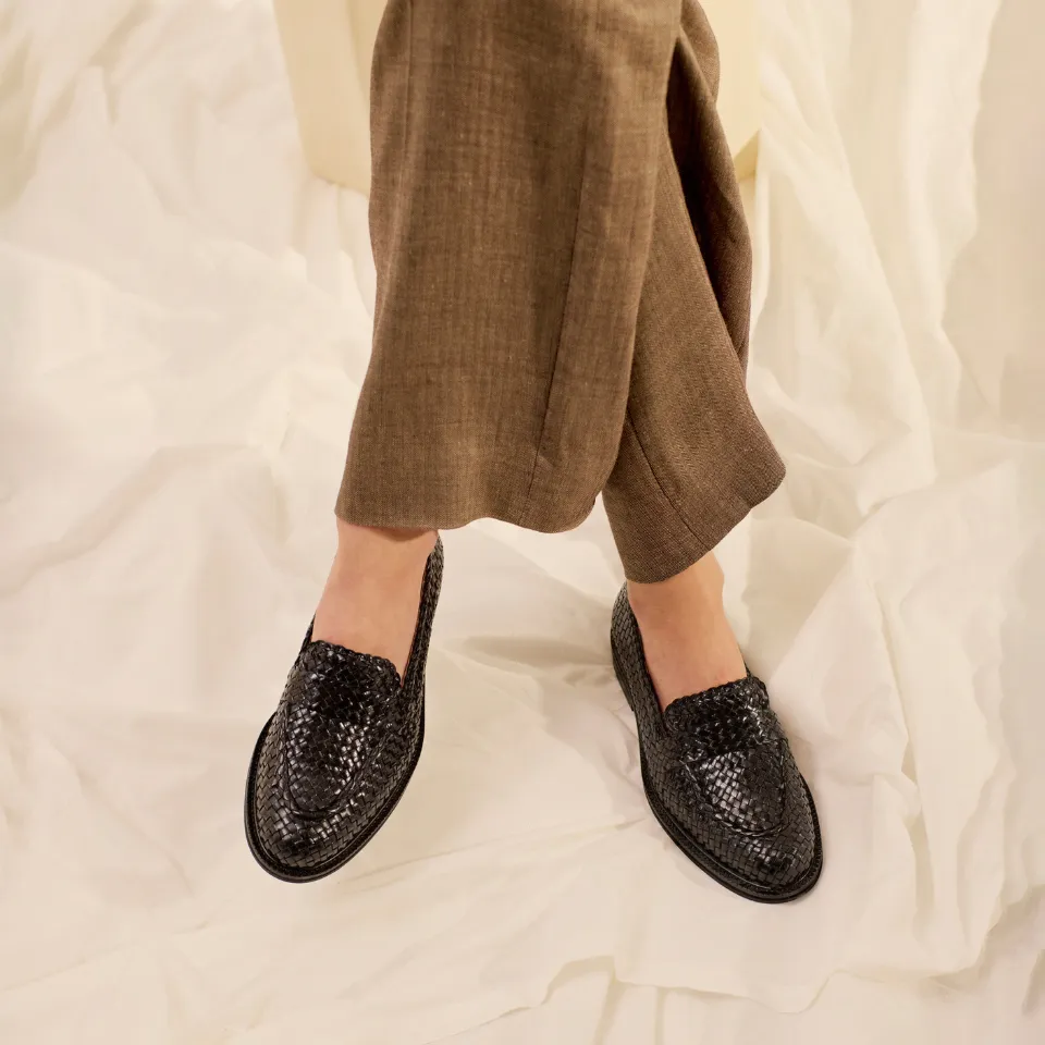 Hand-braided penny loafer