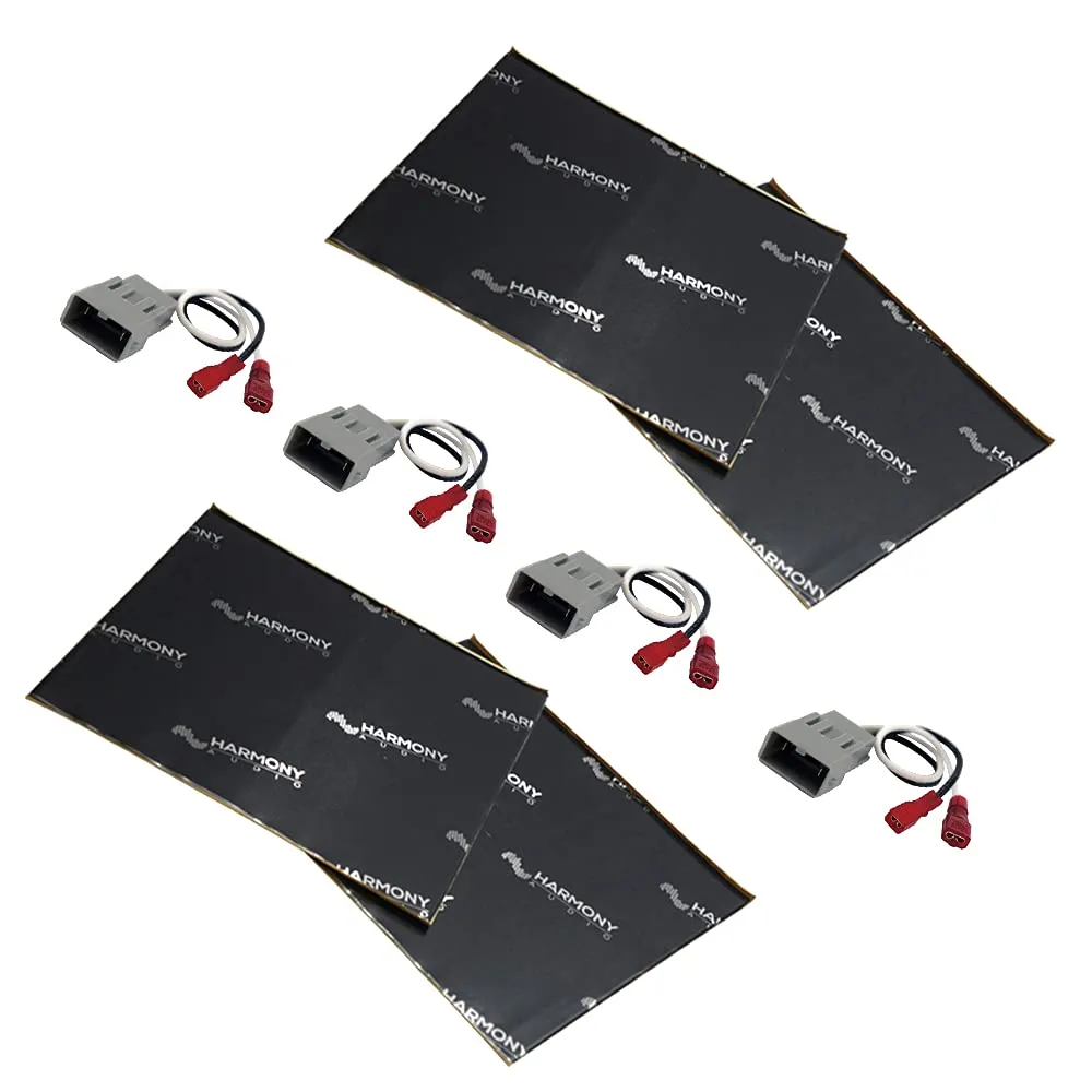 Harmony Audio HA-SDSK Bundle Compatible with Acura TL 1996-2014 HA-727800 Factory Speaker Replacement Connector Harness (2) Adaptor 10"x10" Sound Damping Sheets (2)