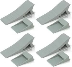 Heavy Duty Rubber Door Stopper – Zero Edge Door Wedge Stops All Doors, Gaps to 1.5 Inch on All Surfaces – Door Stopper Wall Mount Hangs Up When Not in Use for No-Bending Easy Access