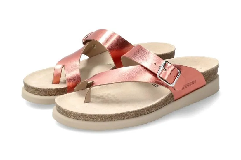 'Helen' women's toe slide sandal - coral red patent
