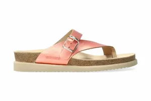 'Helen' women's toe slide sandal - coral red patent