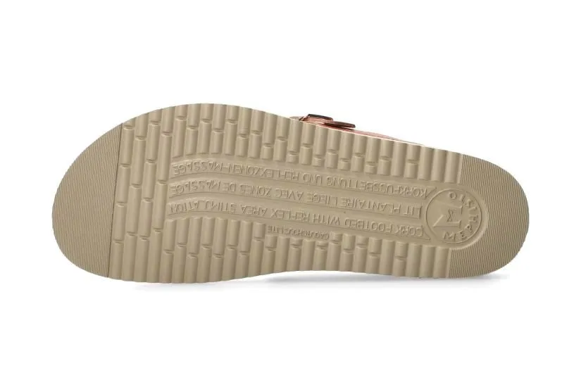 'Helen' women's toe slide sandal - coral red patent