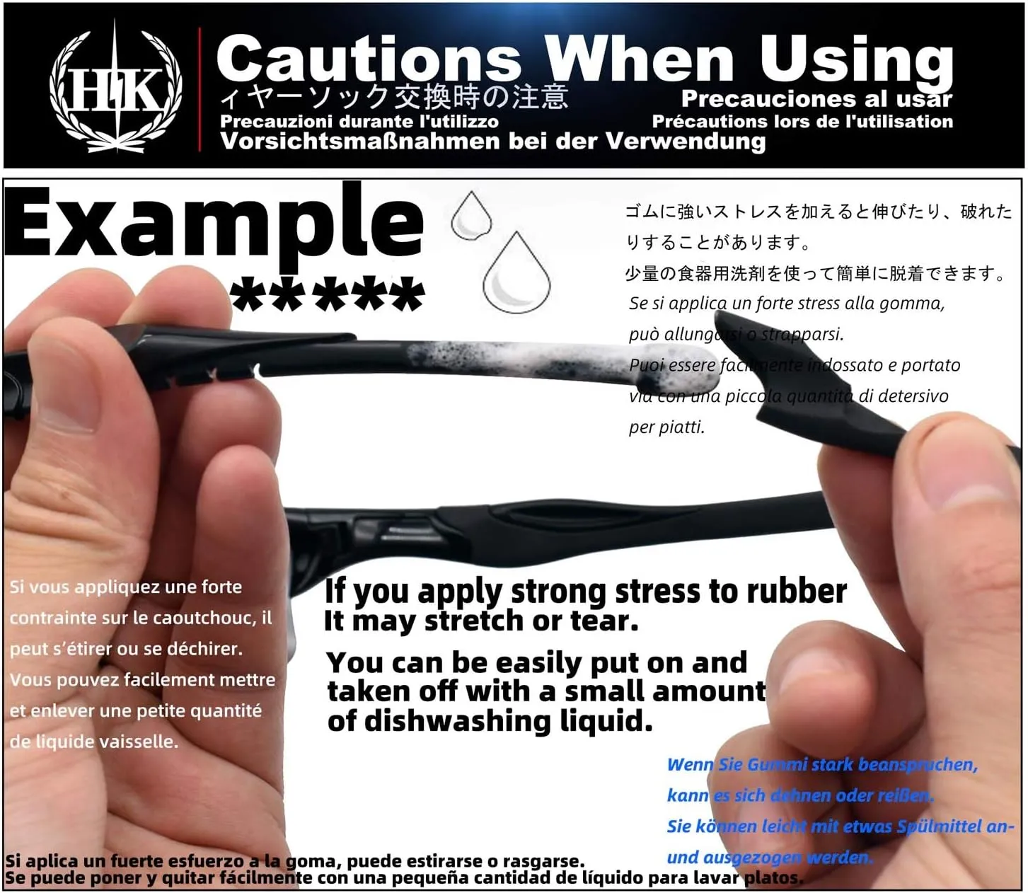 HKUCO Replacement For Oakley Radarlock Sunglasses Earsocks Rubber Kit