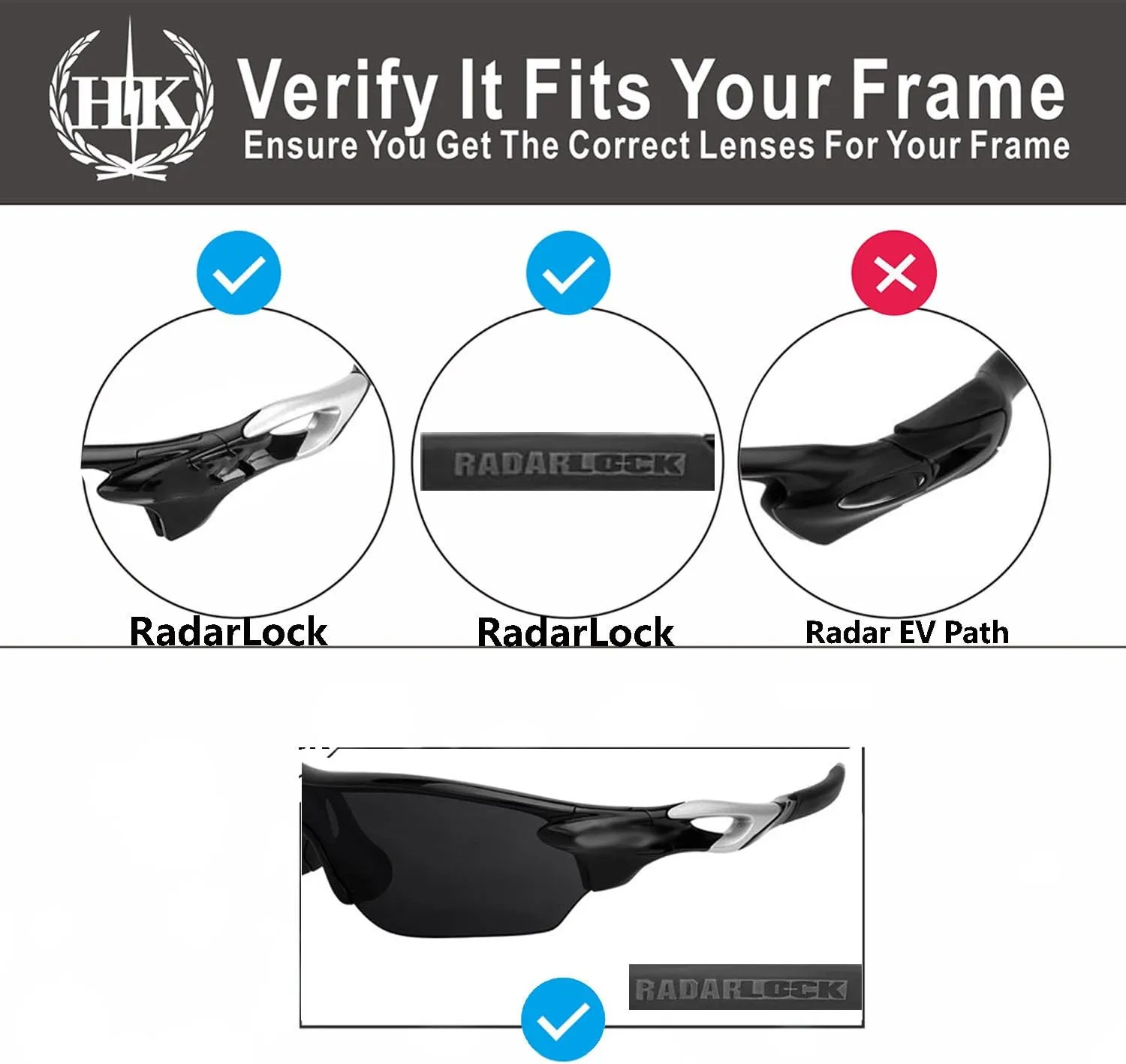 HKUCO Replacement For Oakley Radarlock Sunglasses Earsocks Rubber Kit