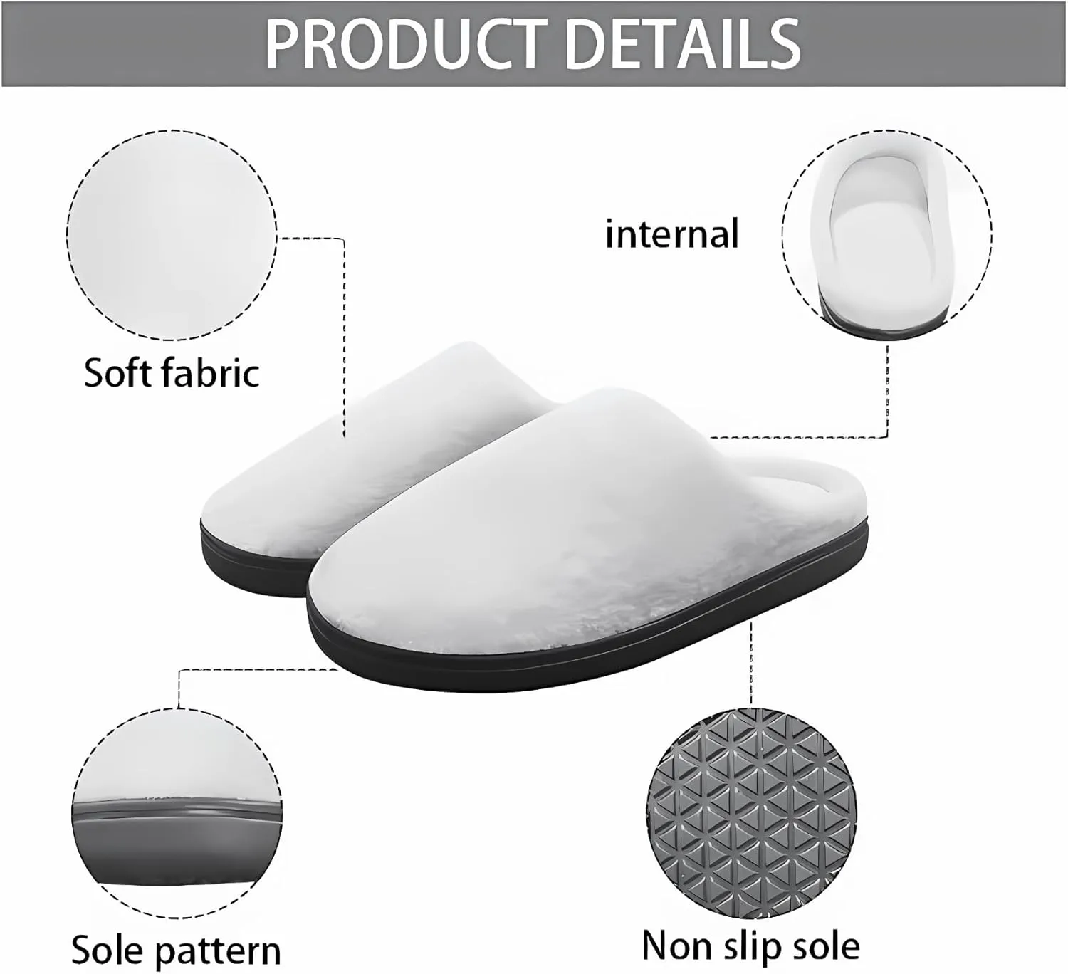 House Slippers for Kids Girls Fuzzy Christmas House Slippers Winter House Shoes-White