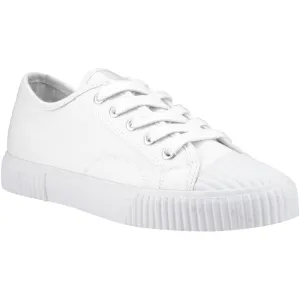 Hush Puppies Freya Canvas Textile Women's White Trainers