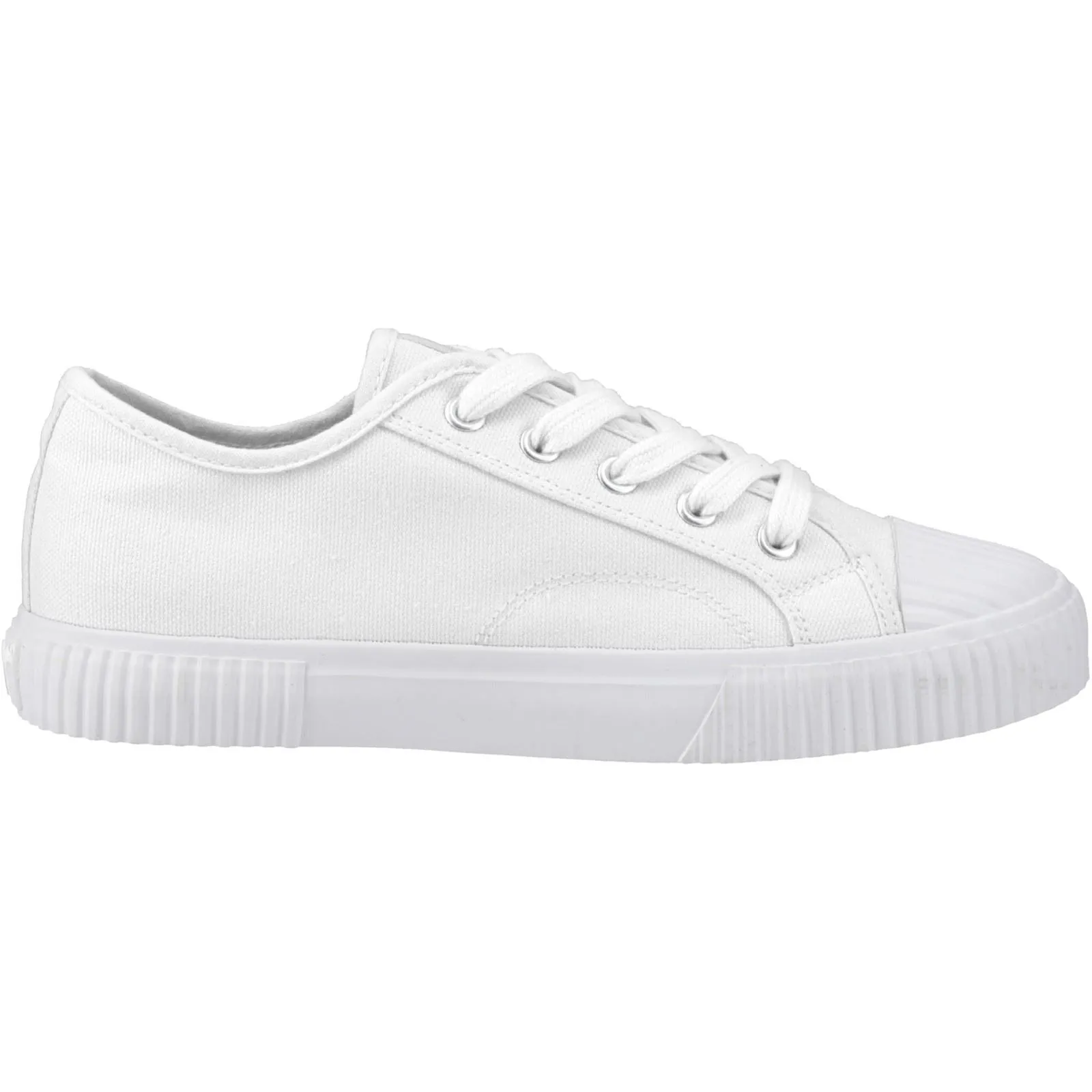 Hush Puppies Freya Canvas Textile Women's White Trainers