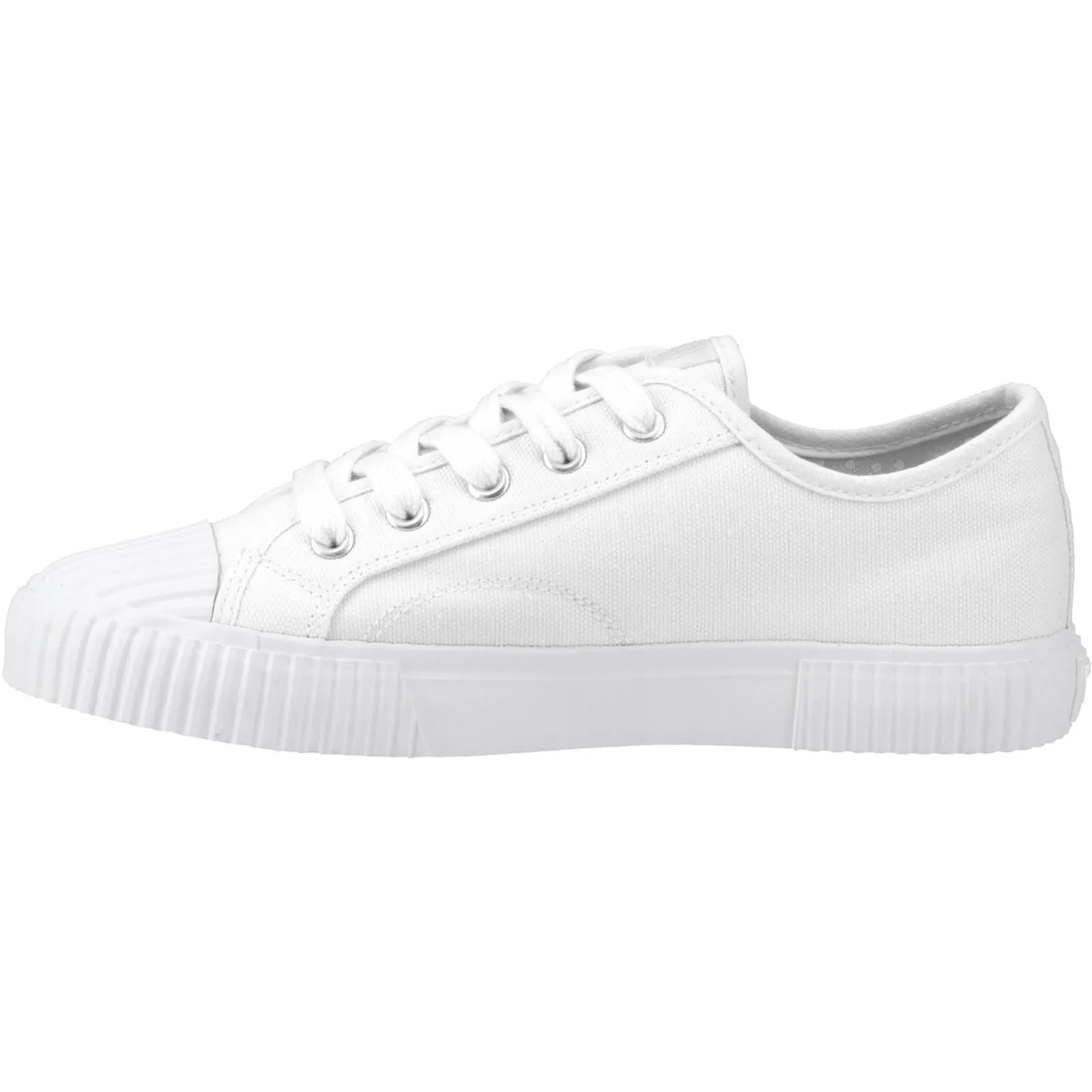 Hush Puppies Freya Canvas Textile Women's White Trainers