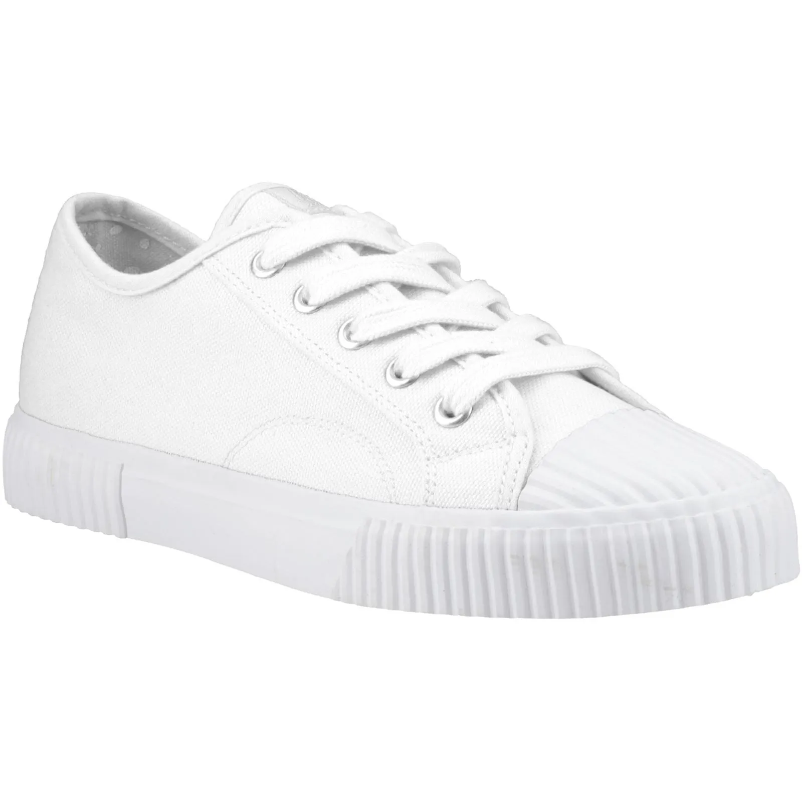 Hush Puppies Freya Canvas Textile Women's White Trainers