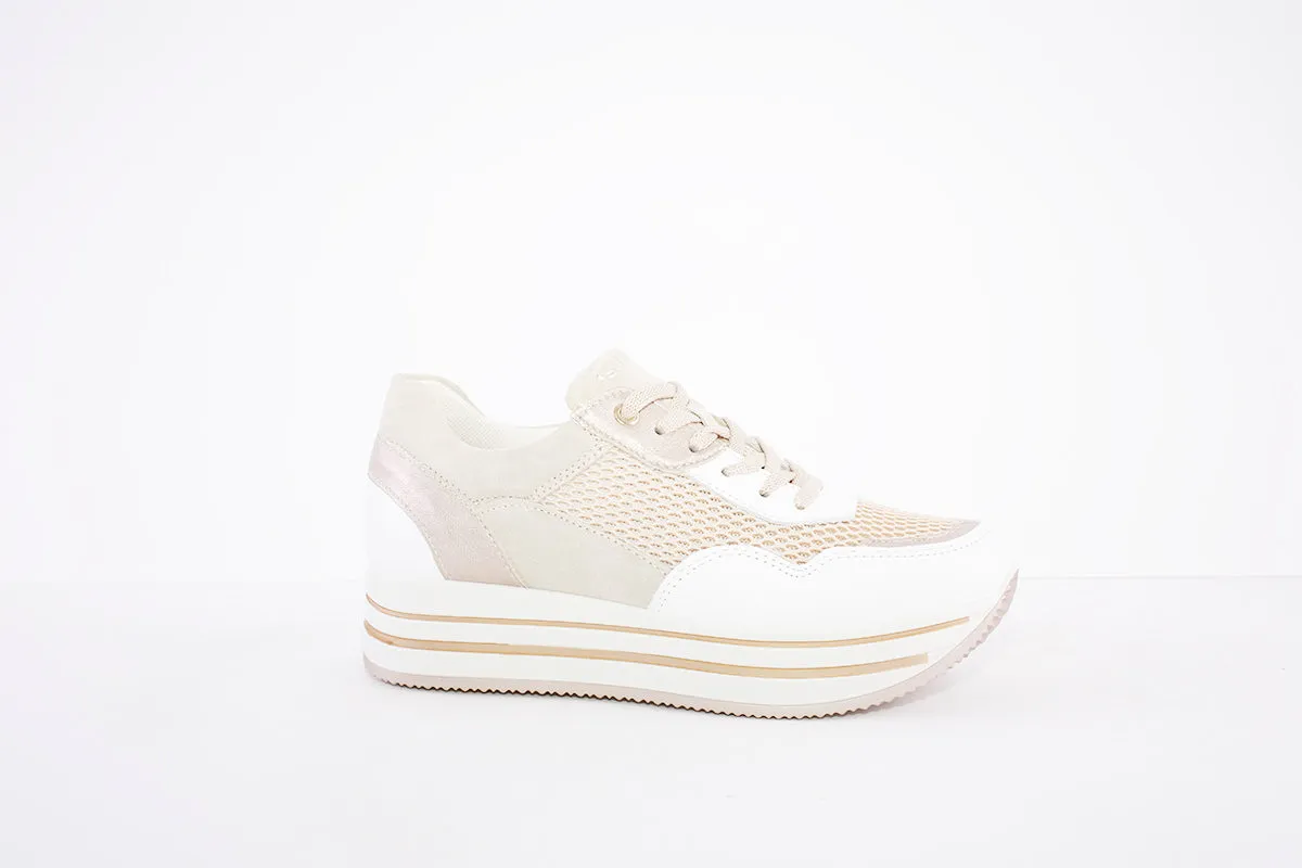IGI & CO - 1661900 CHUNKY LACE UP FASHION RUNNER - BEIGE/WHITE