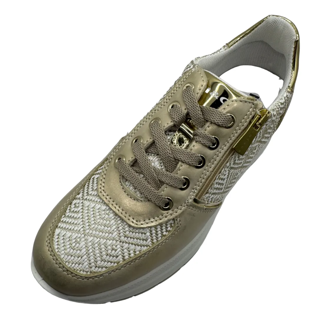 Igi & Co Beige & Gold Wedge Trainers