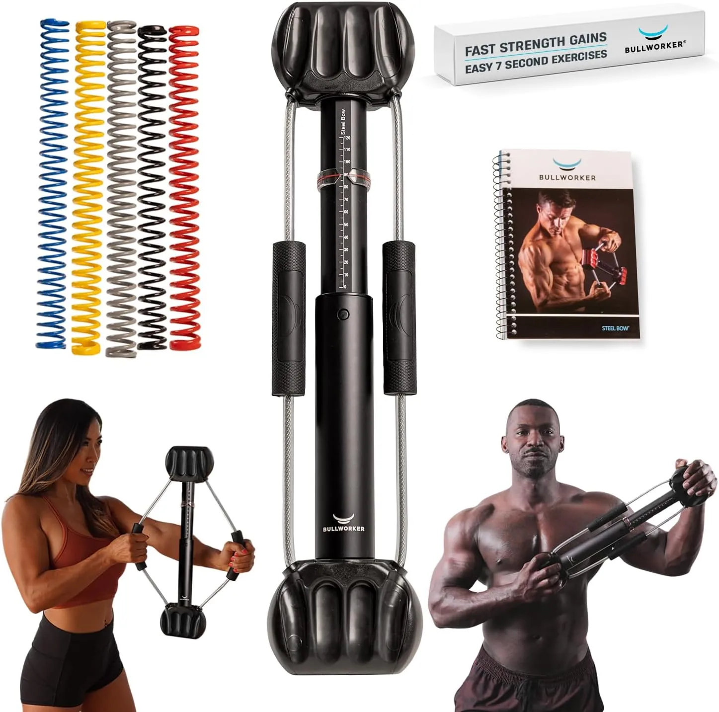 Isometric Exercise Equipment - Steel Bow 20", Portable at Home Gym Equipment for Back, Shoulder, Chest, Biceps, Triceps, Abs, Arm Workout, All in One Exerciser for Men & Women, 0-130lbs