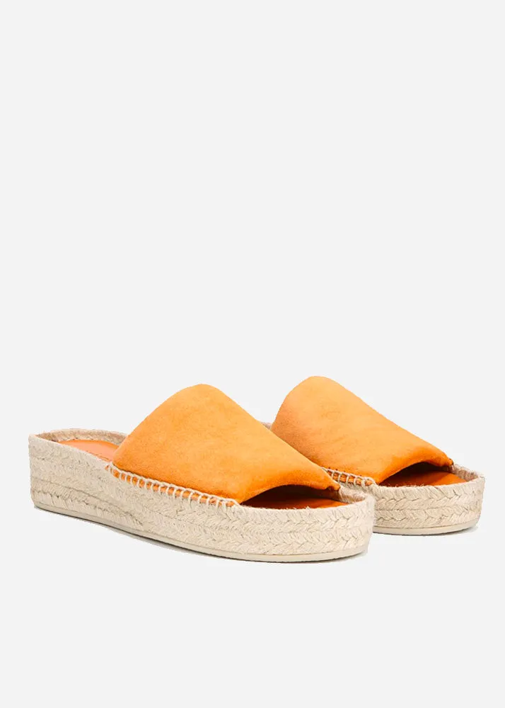 Jesse Suede Slip On Sandal - Burnt Orange