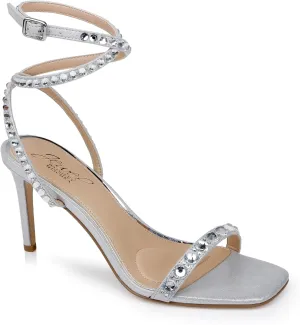 Jewel Badgley Mischka Hosana Sexy Stiletto with Gemstone-Studded Wraparound Strap