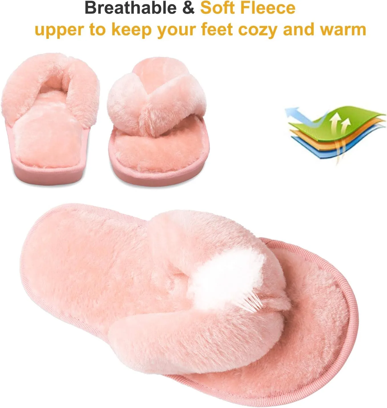 JOINFREE Women's Bedroom Slippers Comfort Four Season Classy Indoor Spa Slide Shoes
