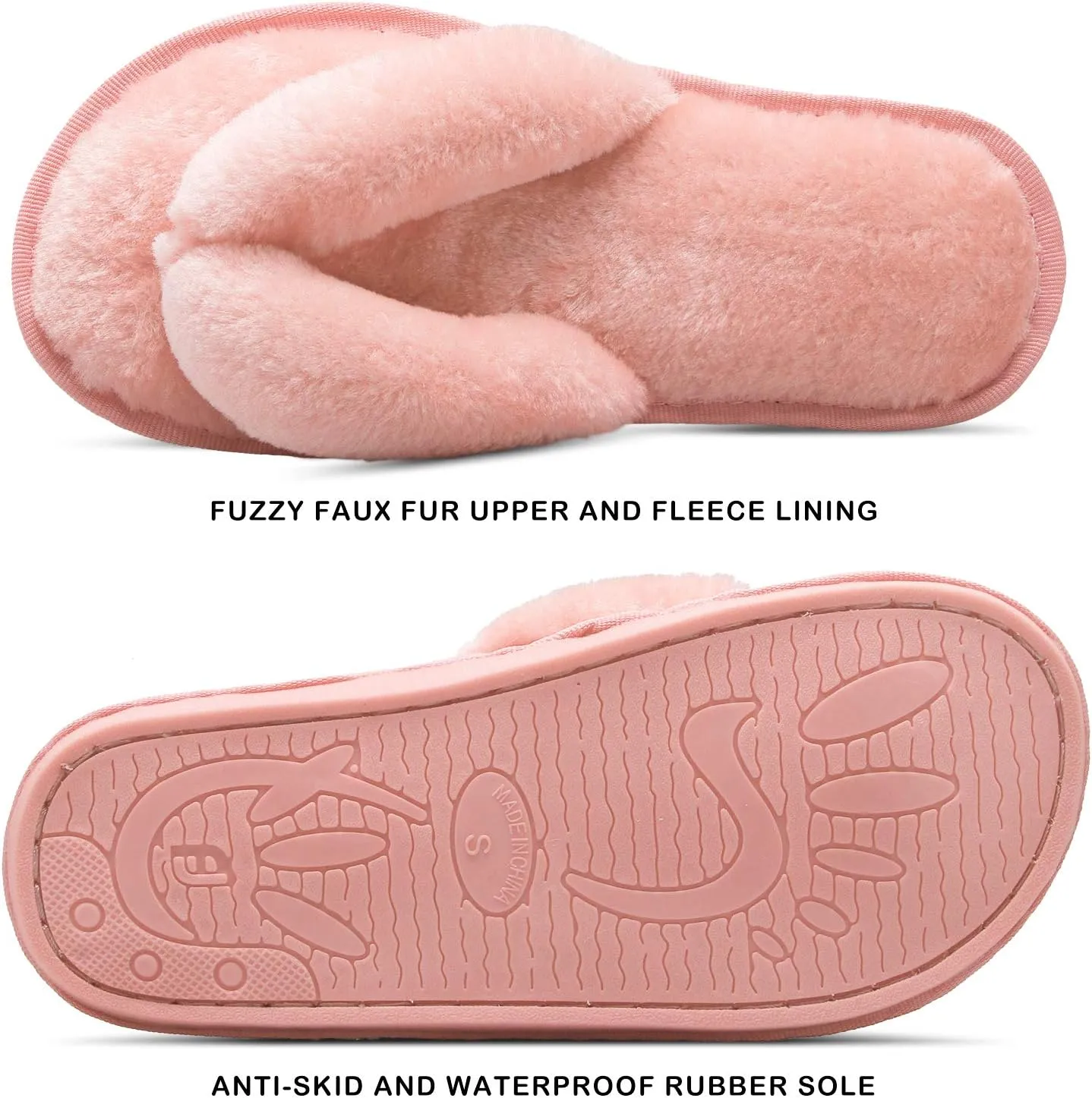 JOINFREE Women's Bedroom Slippers Comfort Four Season Classy Indoor Spa Slide Shoes