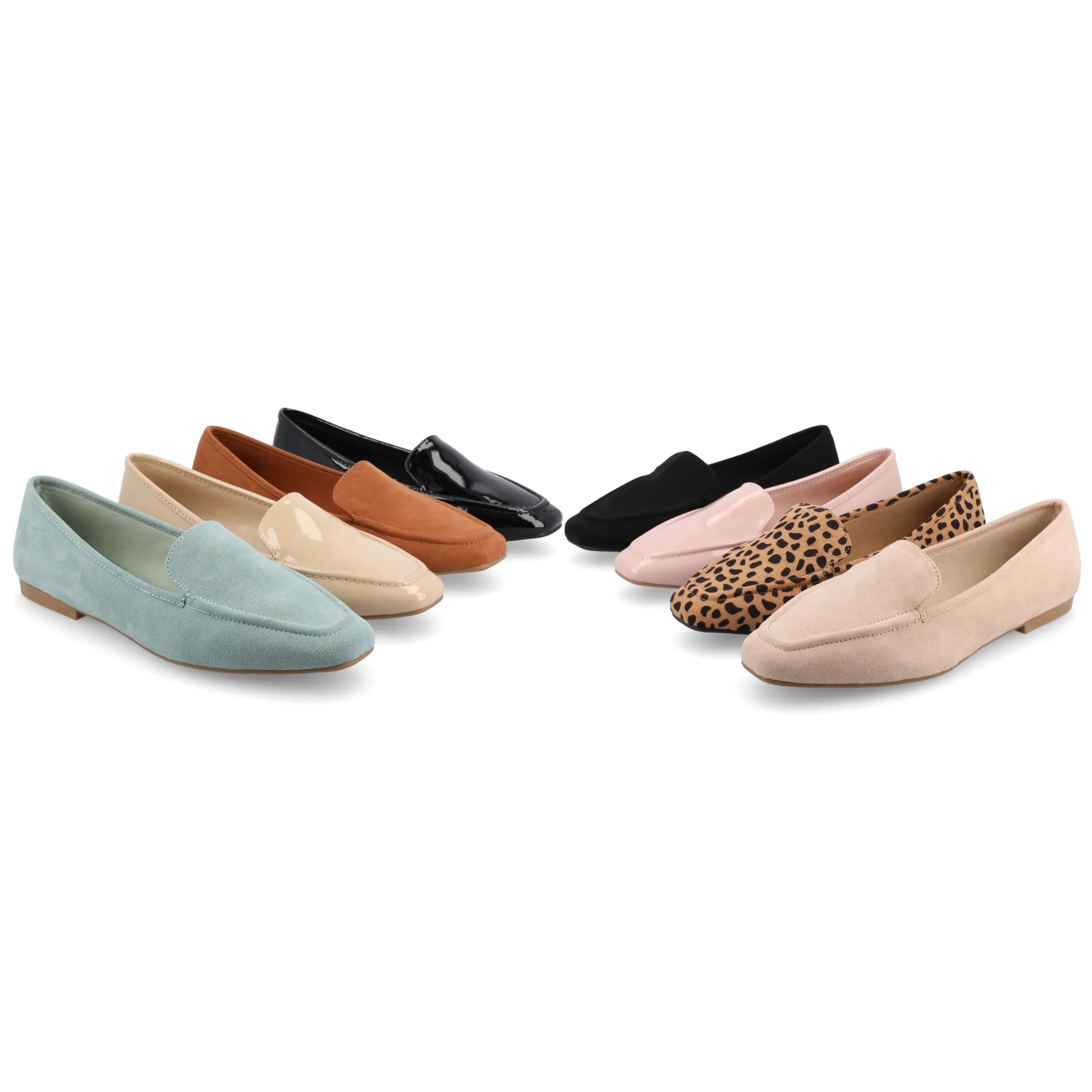 Journee Womens Suede Loafer Flat Square Toe Noticed Topline Padded Block Heel - Tullie Casual Dress Shoe