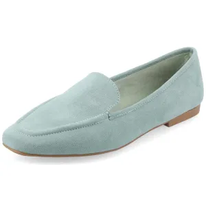 Journee Womens Suede Loafer Flat Square Toe Noticed Topline Padded Block Heel - Tullie Casual Dress Shoe