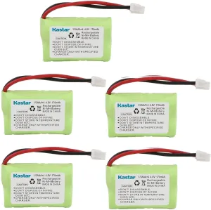 Kastar 5-Pack 4.8V 170mAh Ni-MH Rechargeable Battery for PetSafe Yard & Park Remote Dog Trainer, PDT00-12470 RFA-417 PAC00-12159 FR-200P Collar Receiver Plus Coaster, SportDog FR200, SD-400, SD-800