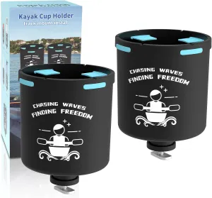 Kayak Cup Holder with Rubber Tabs, Fishing Tool and Lures Storage, Kayak Water Bottle Holder, Kayak Drink Holder, Tracck Mount Accessories, Track Mount Gear