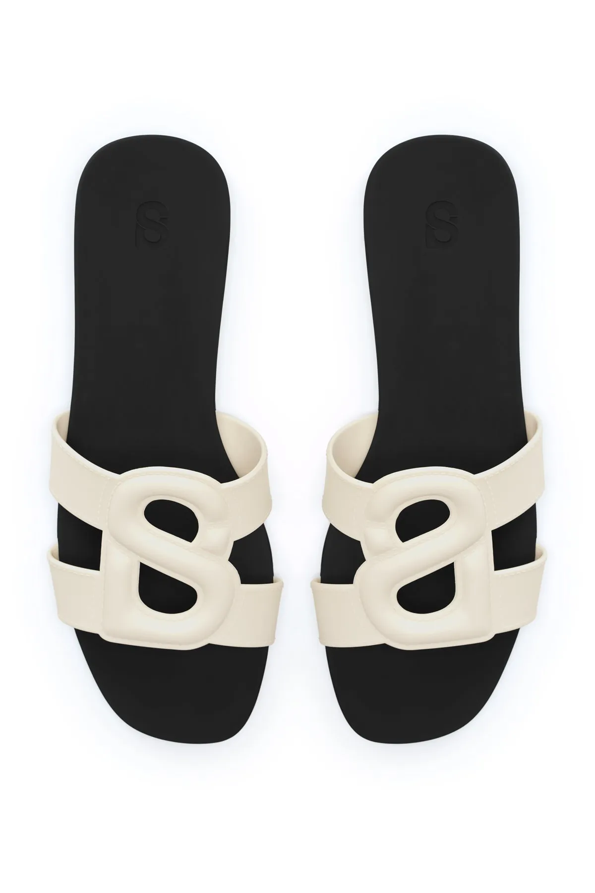 Kefi Slide Sandal - White Black