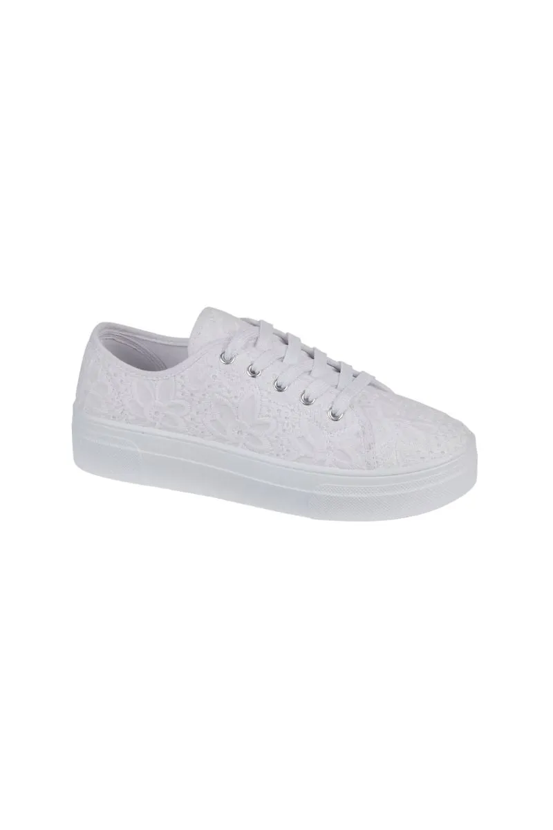 Lace Detail Lace Up Trainer