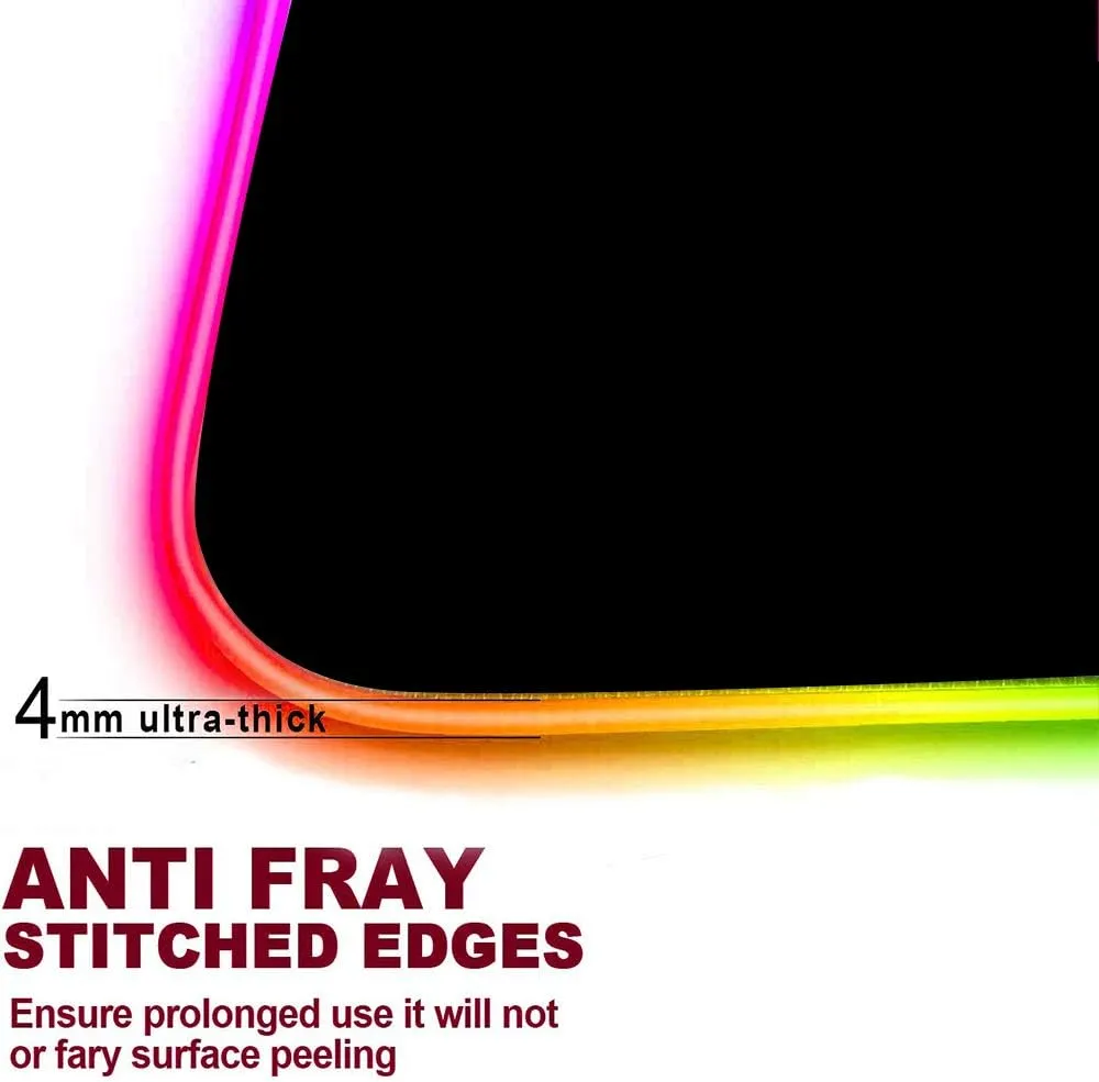Large RGB Gaming XXL Mouse Pad with Stitched Edge 31.5"x11.8"x0.15" Dragon Mouse Mat Customized Extended Glowing Led Gaming Mouse Pad Anti-Slip Rubber Base Ergonomic Mouse Pad for Computer