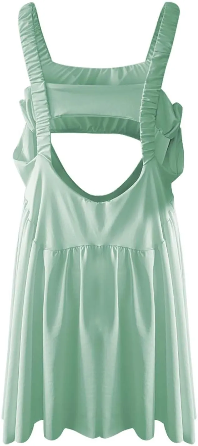 LCMTWX Workout Set Womens Tennis Dress Built In Bra And Shorts Pockets Cut Out Workout Outfits Athletic Spring Outfit