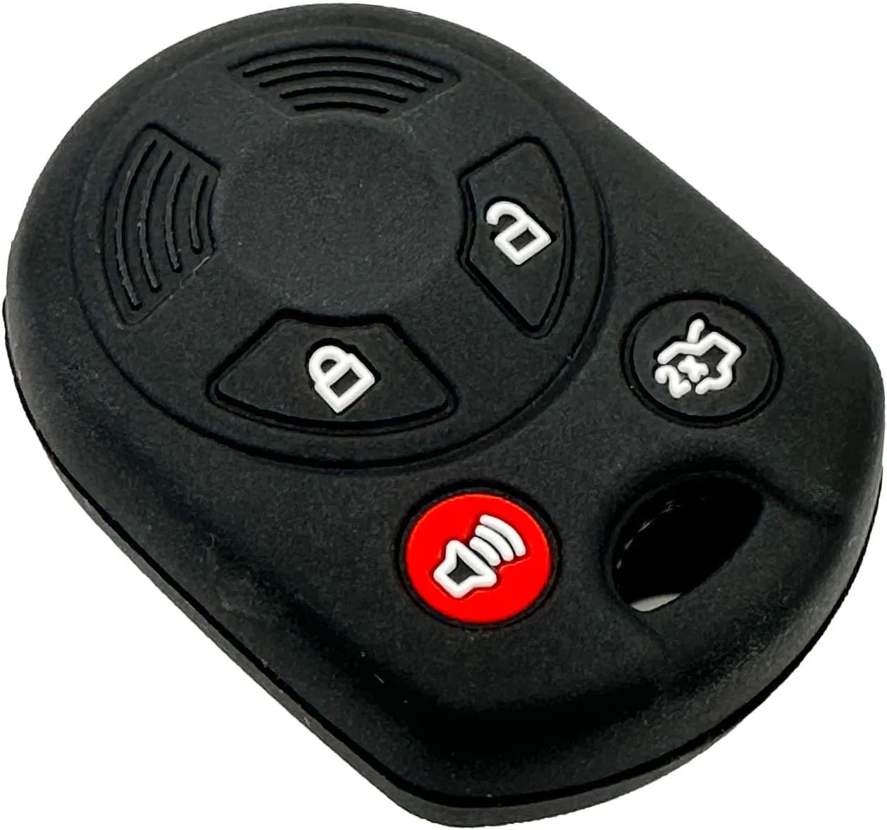 LemSa 2pcs Silicone 4 Buttons Smart Key Fob Cover Remote Keyless Entry Bag for Ford Escape Explorer Mustang Transit Fusion Focus Lincoln Zephyr Mercury Grand Marquis, Black Blue