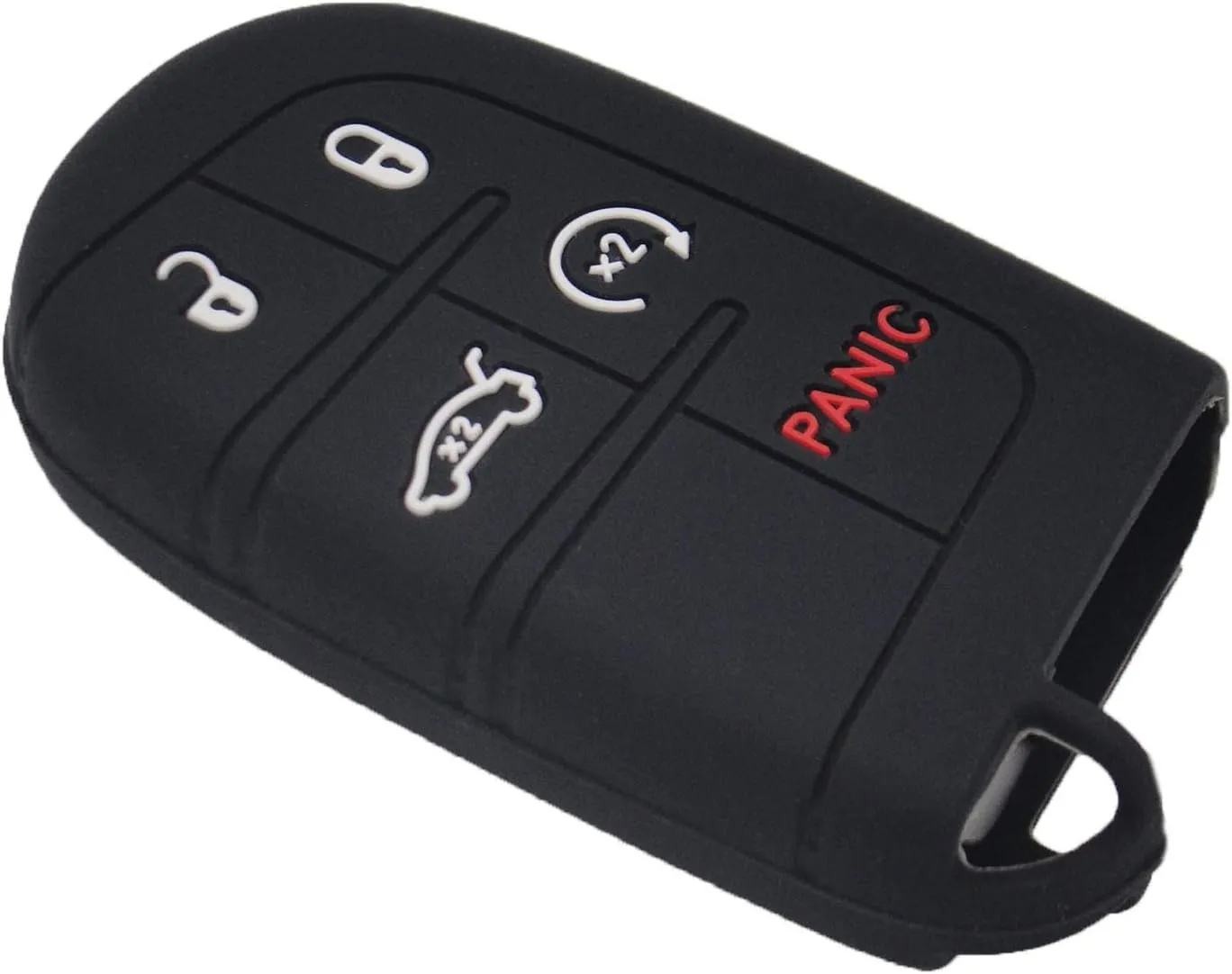 LemSa 2pcs Smart Key Fob Cover Remote Keyless Entry Bag for Jeep Grand Cherokee,for Dodge Challenger Charger Dart Durango Journey,for Chrysler 300, Black Blue