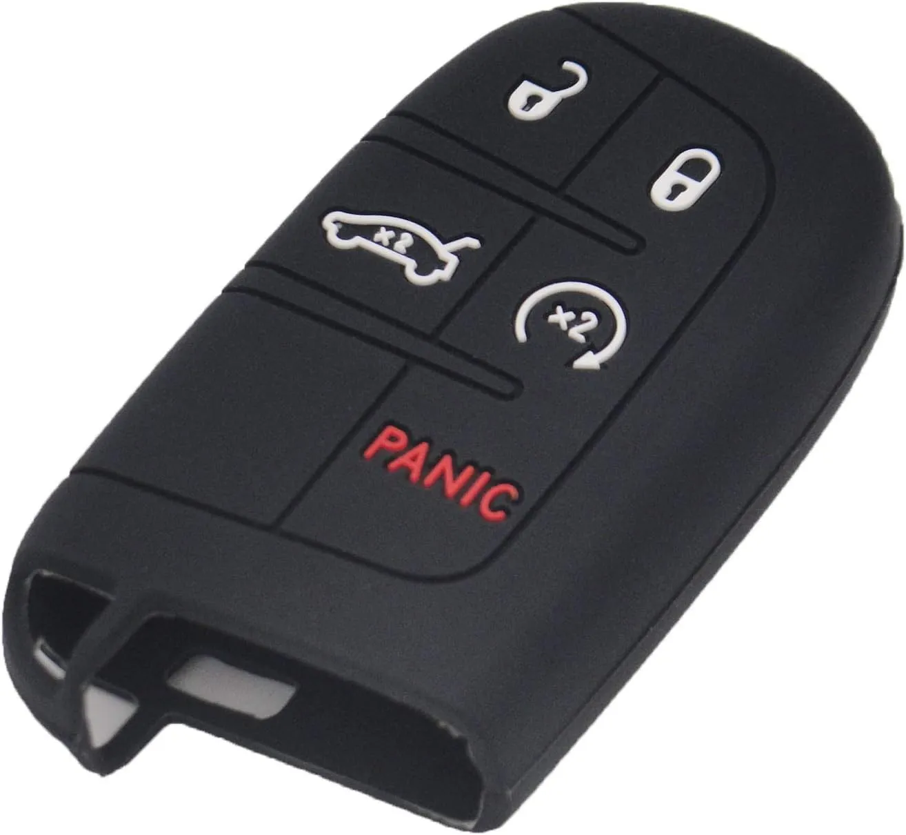 LemSa 2pcs Smart Key Fob Cover Remote Keyless Entry Bag for Jeep Grand Cherokee,for Dodge Challenger Charger Dart Durango Journey,for Chrysler 300, Black Blue