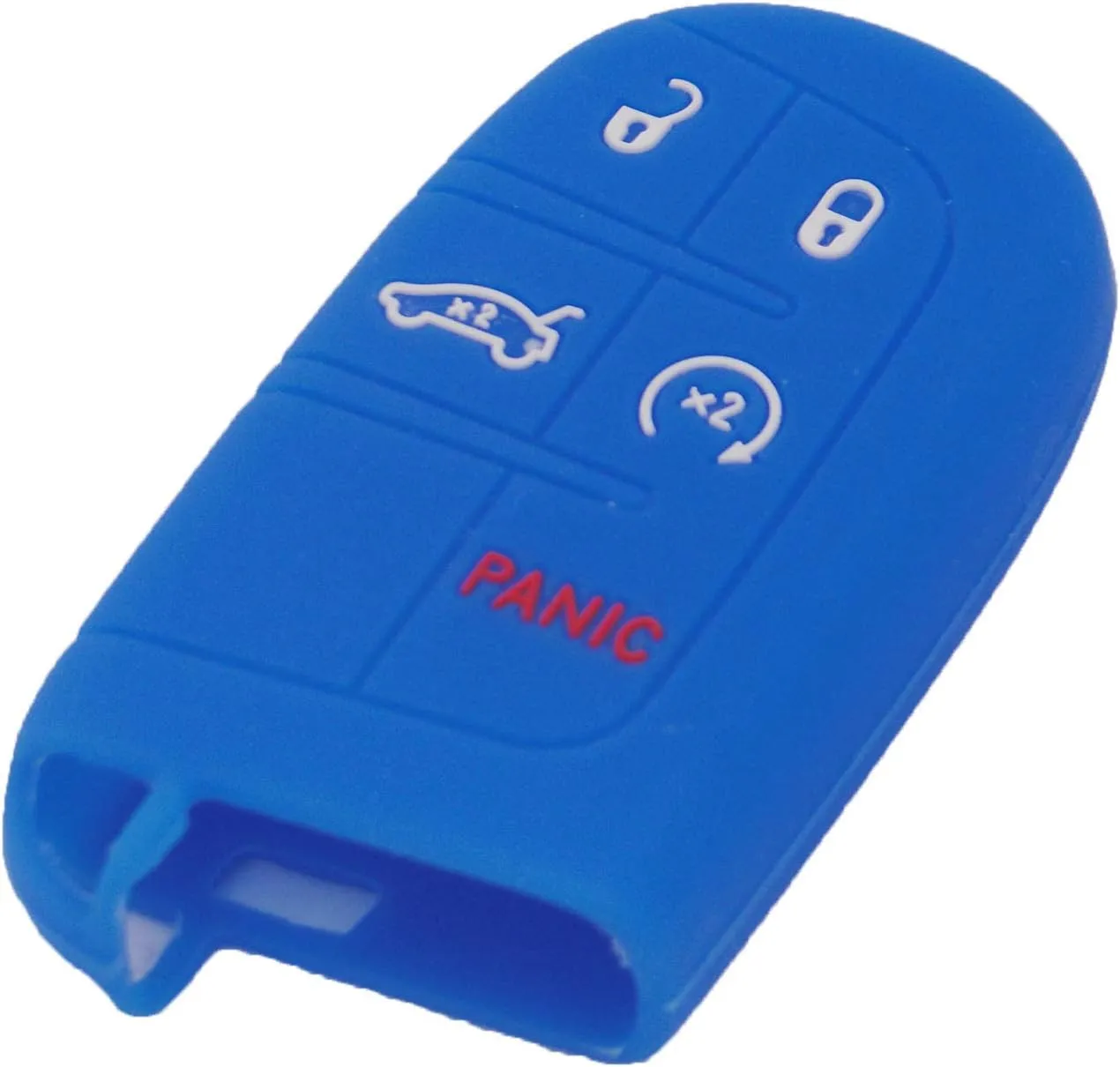 LemSa 2pcs Smart Key Fob Cover Remote Keyless Entry Bag for Jeep Grand Cherokee,for Dodge Challenger Charger Dart Durango Journey,for Chrysler 300, Black Blue