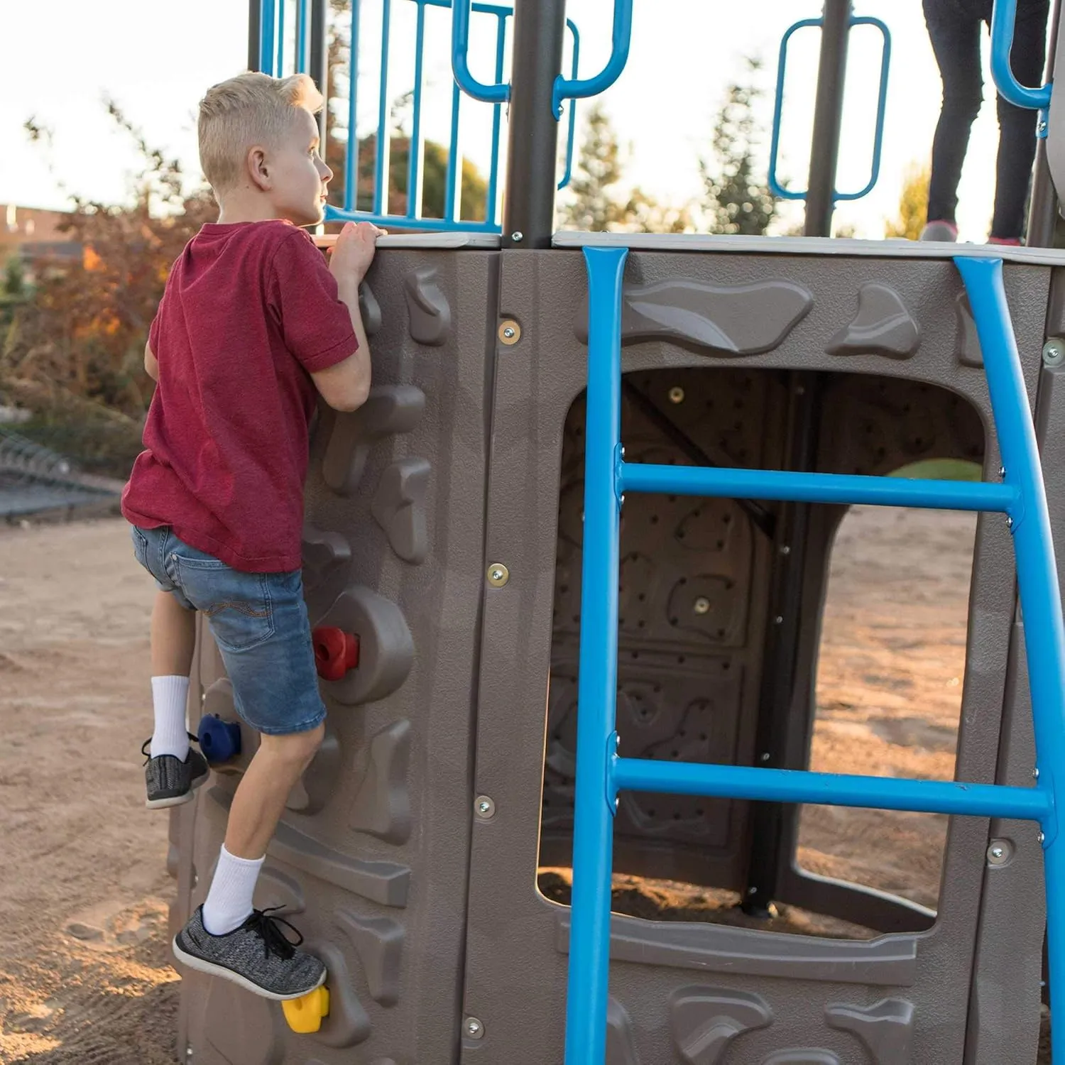 Lifetime 90918 Adventure Tower Playset Swing Set, Blue