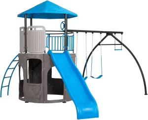 Lifetime 90918 Adventure Tower Playset Swing Set, Blue