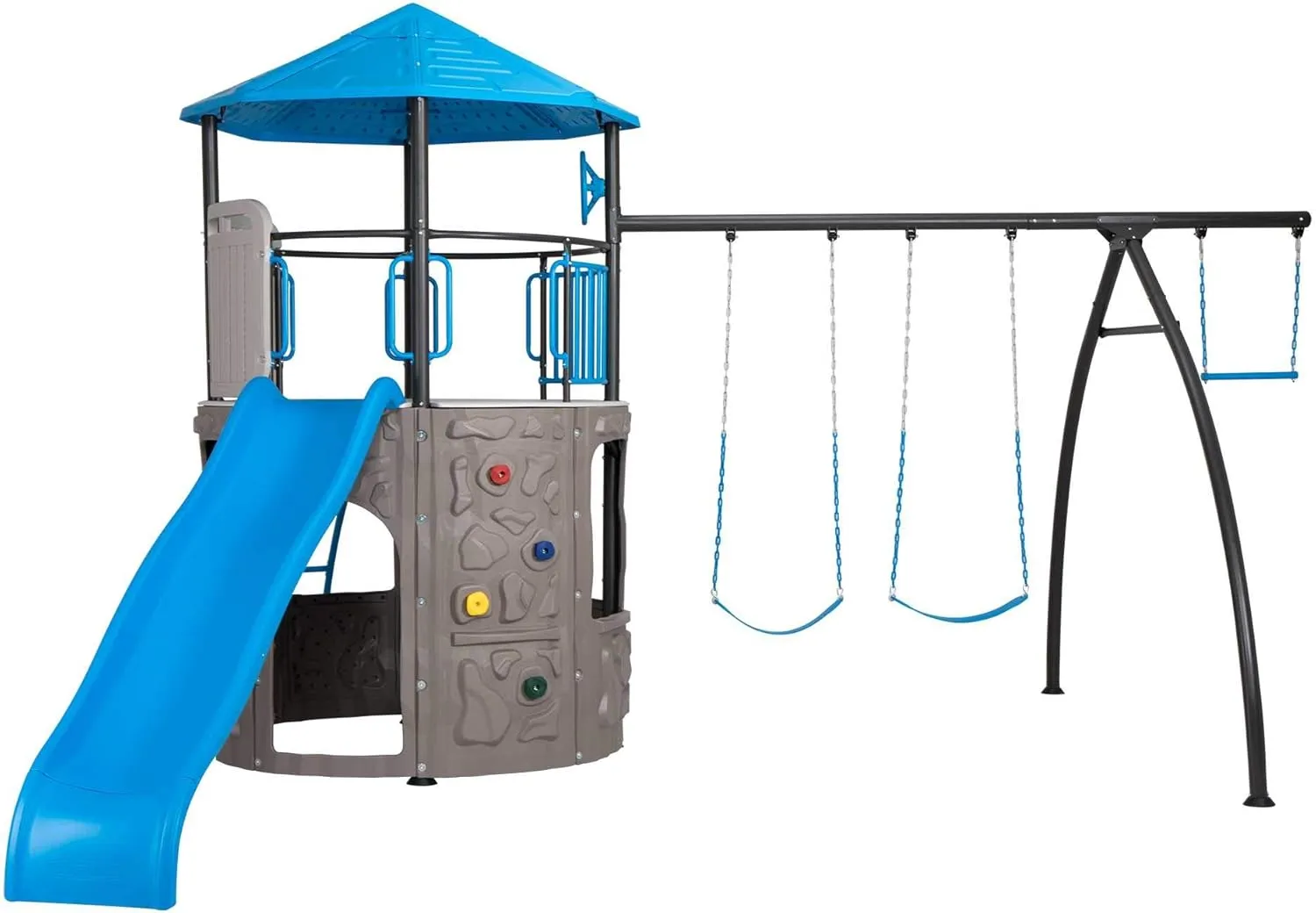 Lifetime 90918 Adventure Tower Playset Swing Set, Blue