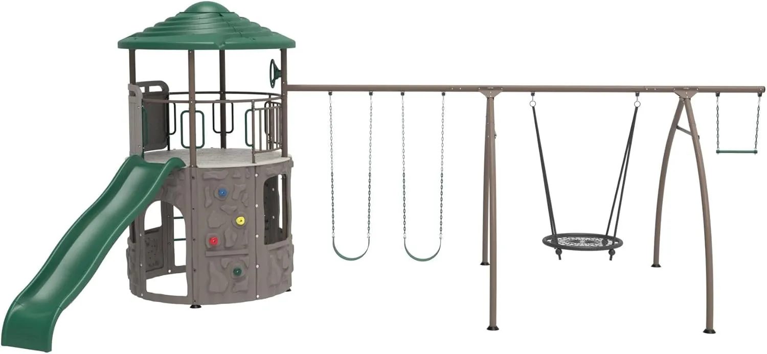 Lifetime Adventure Tower Swing Set Playset with Spider Swing