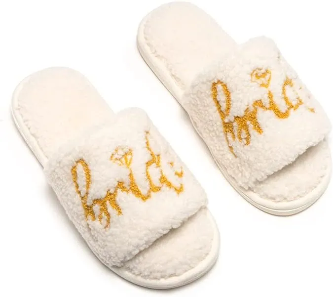 Living Royal Slide Slippers, Novelty Cozy Non-Slip Rubber Sole, Soft 100% Polyester, Funny Fuzzy Design