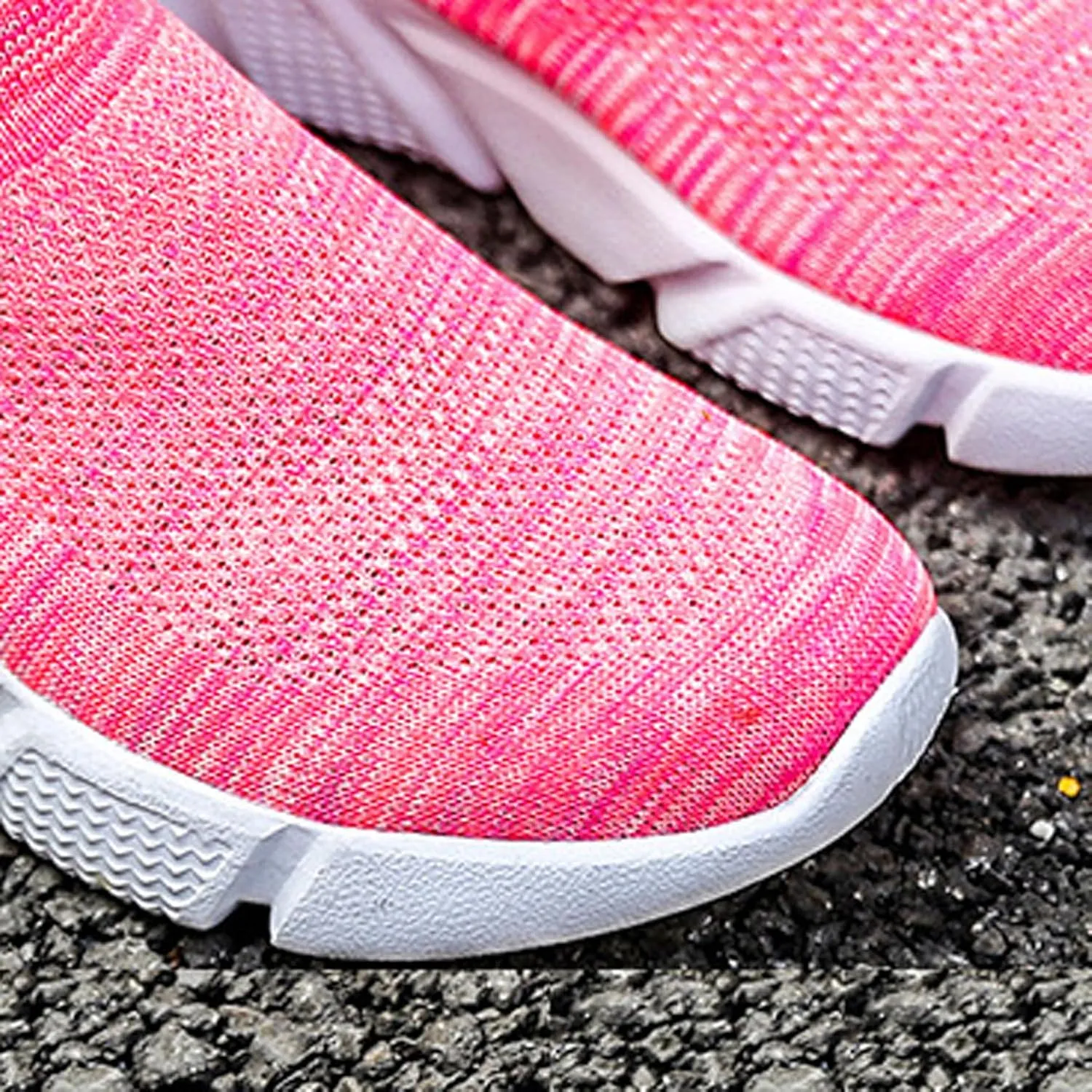LLTMALL Women's Knit Loafer Sneakers Mesh Breathable Slip on Tennis Walking Sock Shoes
