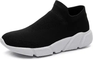 LLTMALL Women's Knit Loafer Sneakers Mesh Breathable Slip on Tennis Walking Sock Shoes