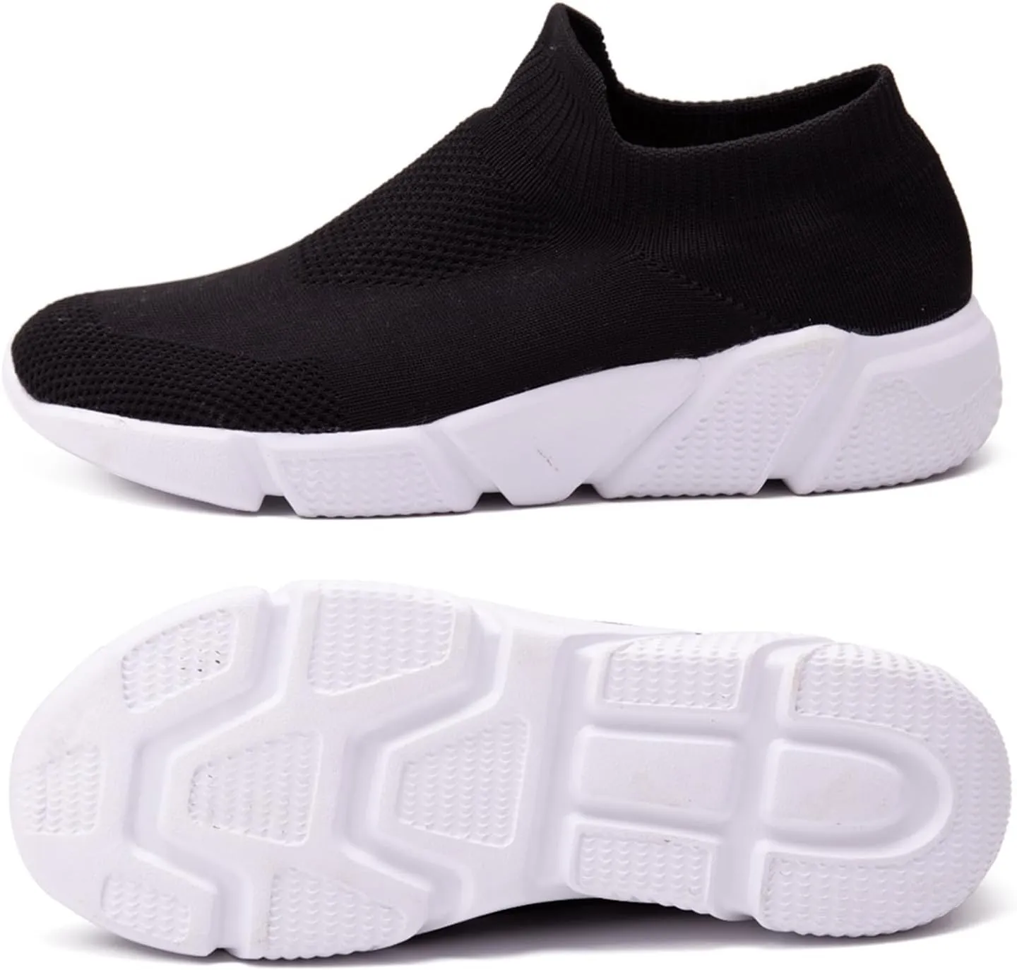 LLTMALL Women's Knit Loafer Sneakers Mesh Breathable Slip on Tennis Walking Sock Shoes